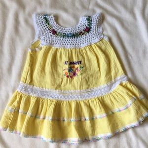 [ St. Maarten Yellow Linen Cotton Sundress ] T 0